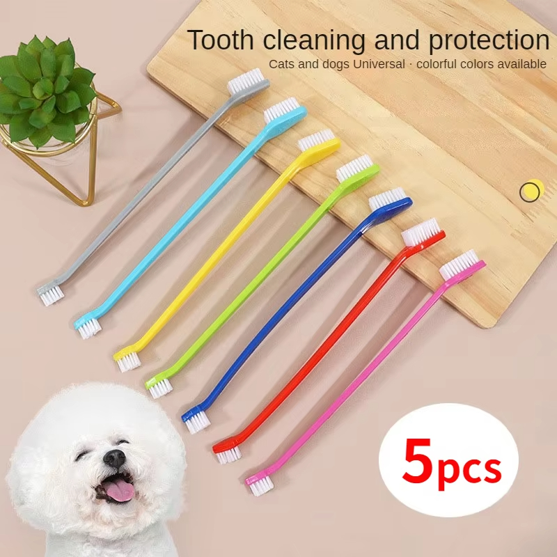 Hair Care Long Hair - 5pcs/set Long Handle Pet Toothbrush Double-head