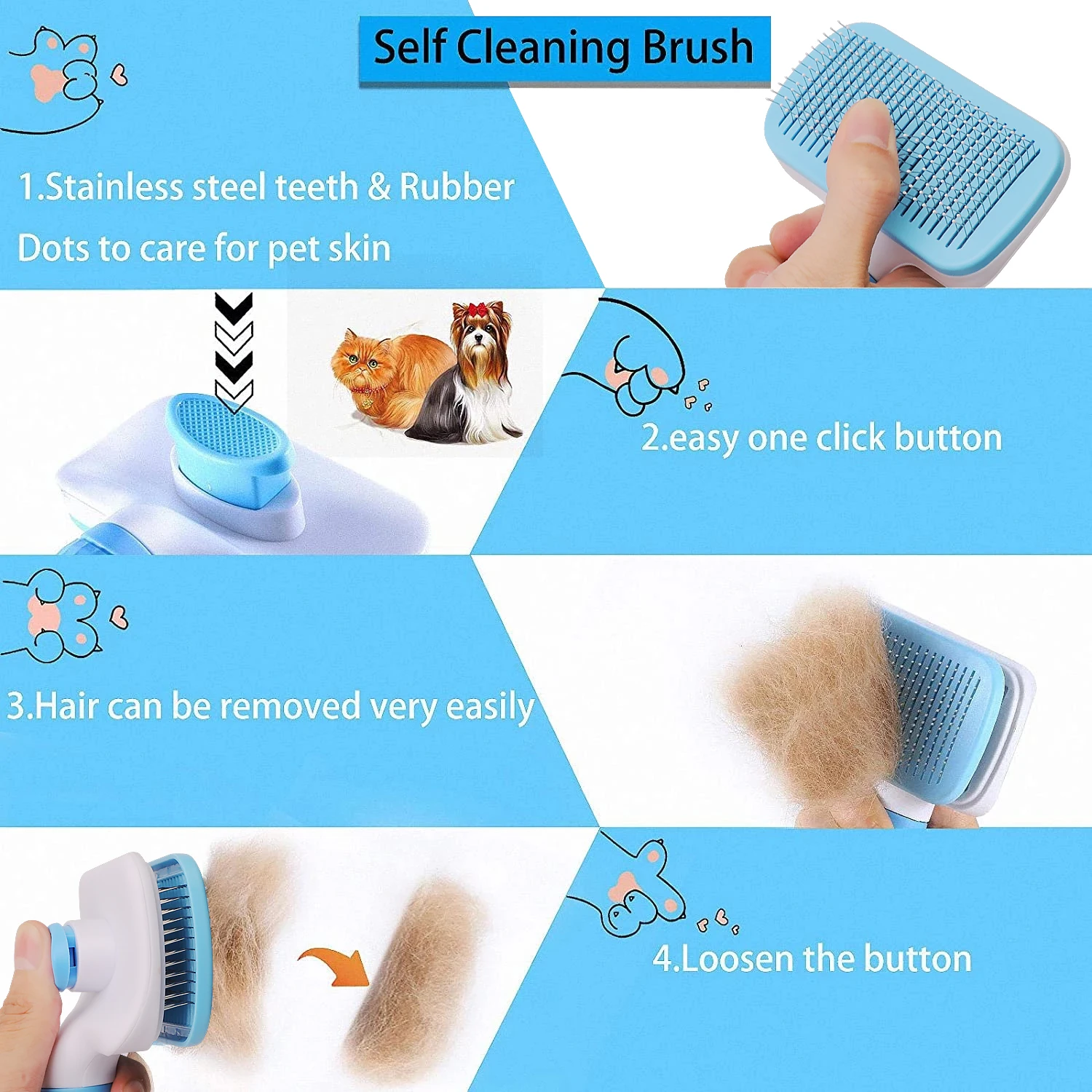 Dog Hair Remover Brush Cat Dog - Hair Care Long Hair review and price
