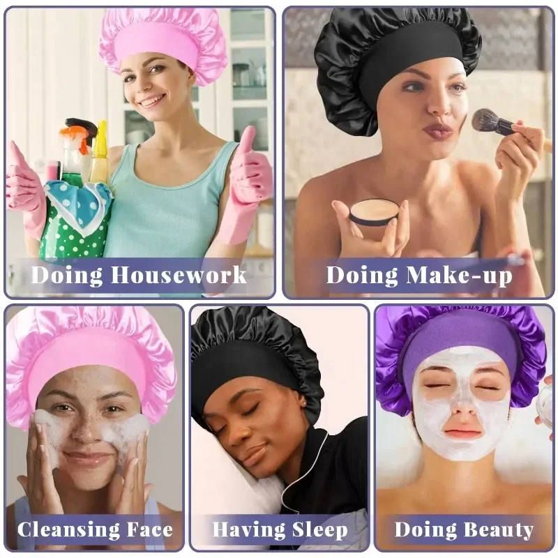 Large Satin Sleep Bonnet Silky - Hair Care Long Hair review and price
